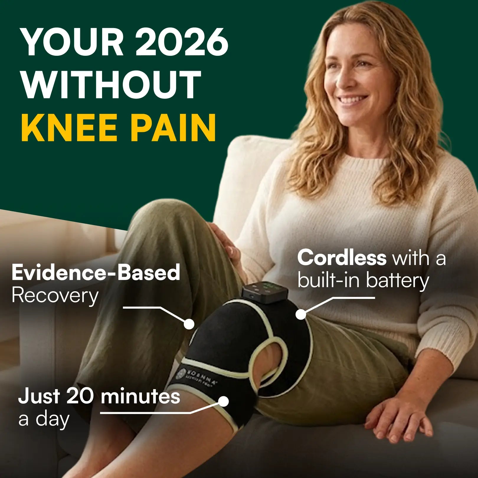 Red light bandage for knee pain