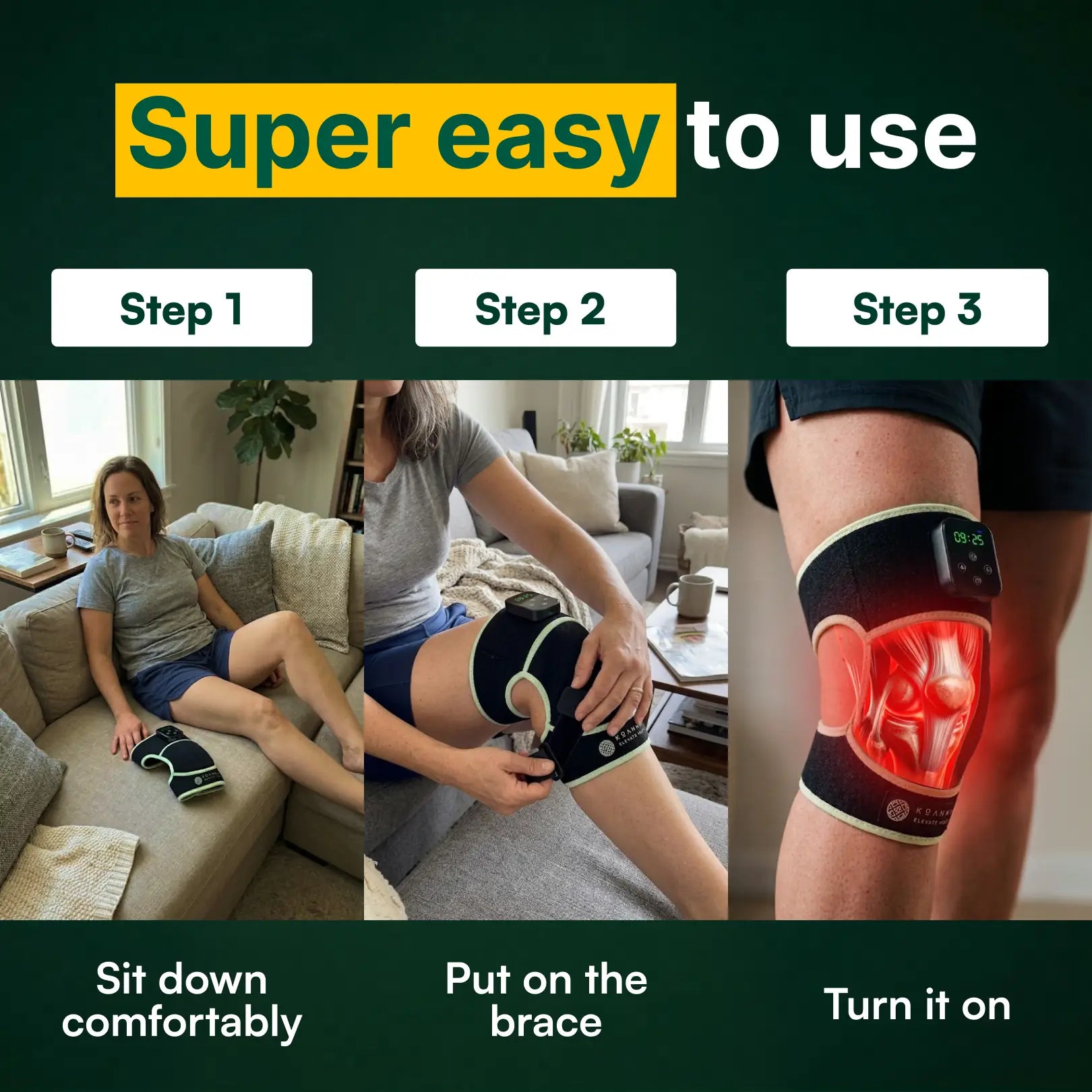 Red light bandage for knee pain