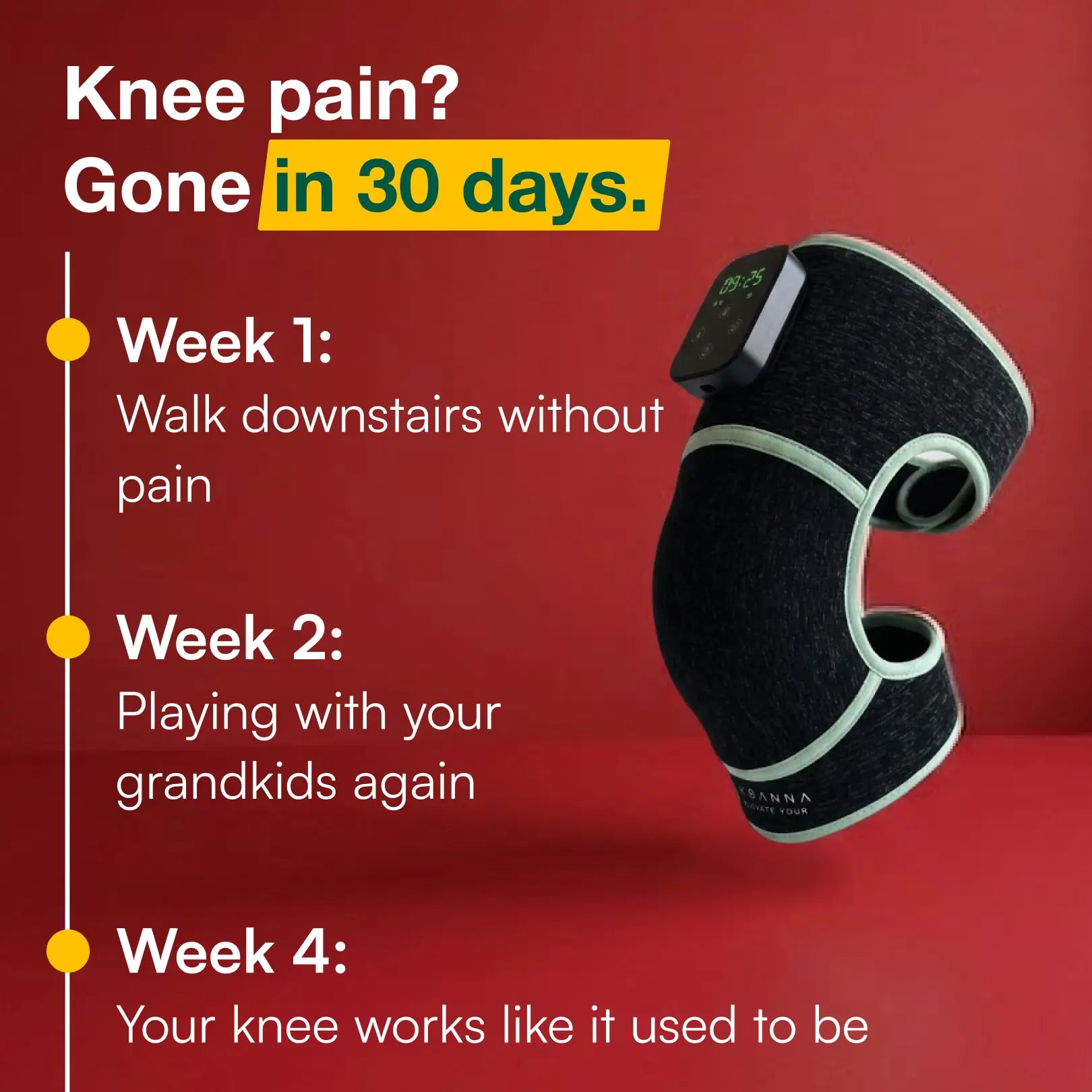 Red light bandage for knee pain